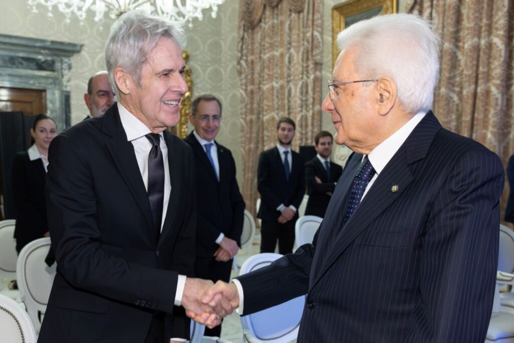 Claudio Baglioni con il Presidente della Repubblica italiana Sergio Mattarella