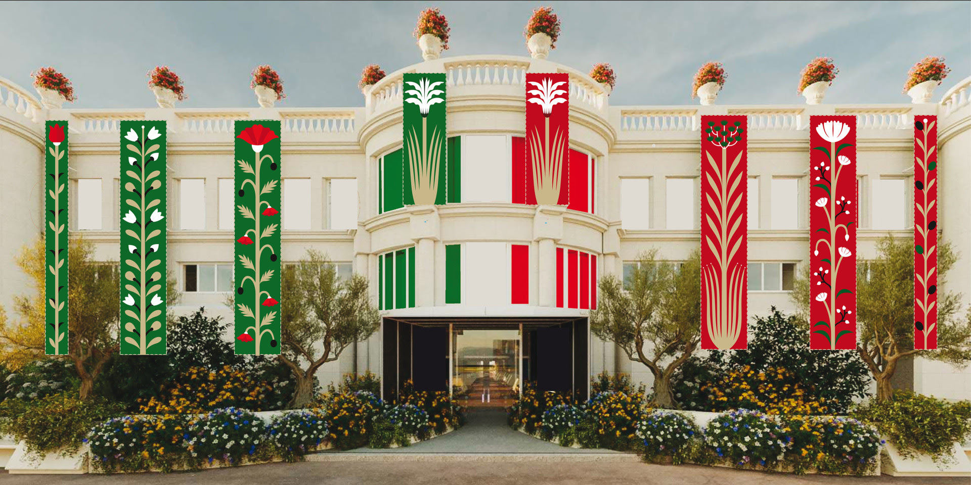 Agostino Iacurci, Ensemble, 2024, progetto facciata Le Pré Catelan, Courtesy l’artista Agostino Iacurci, Ensemble, 2024, progetto facciata Le Pré Catelan, Courtesy l'artista