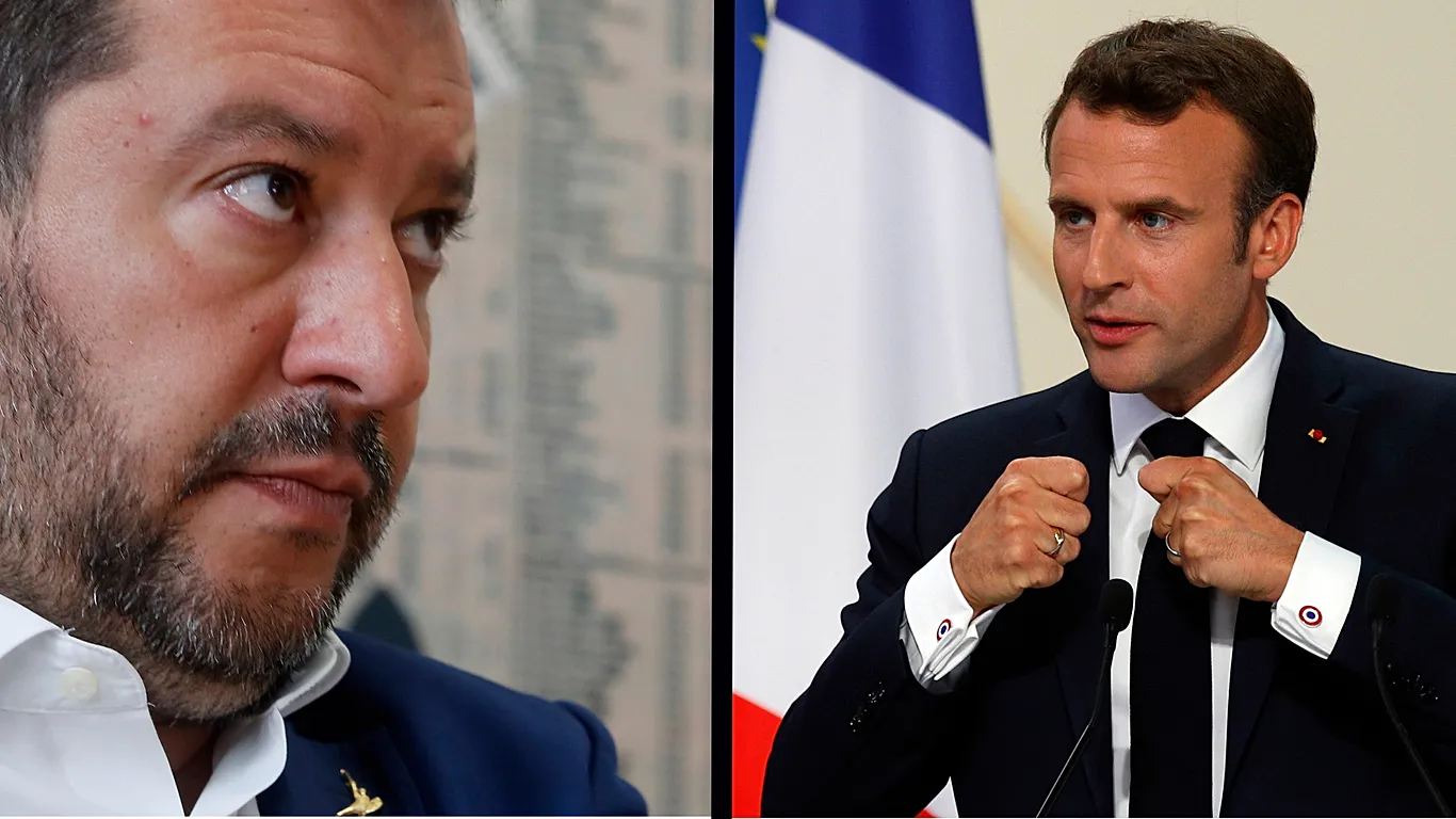 Scontro Salvini Macron