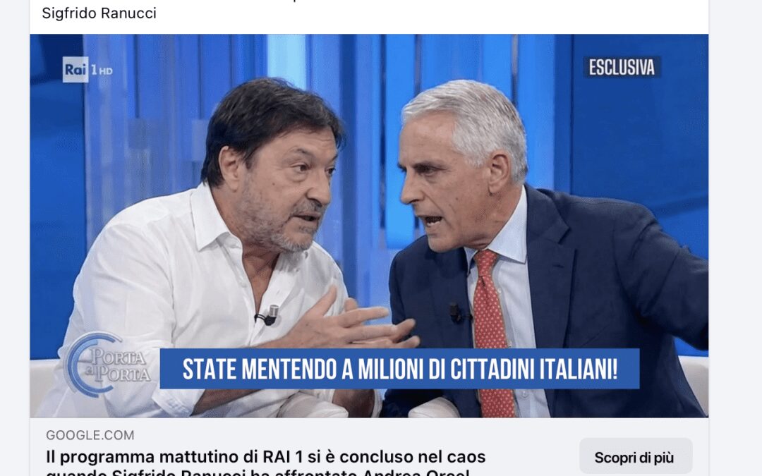 Ranucci sfida Orcel a Porta a Porta ripreso da Repubblica. È tutto falso