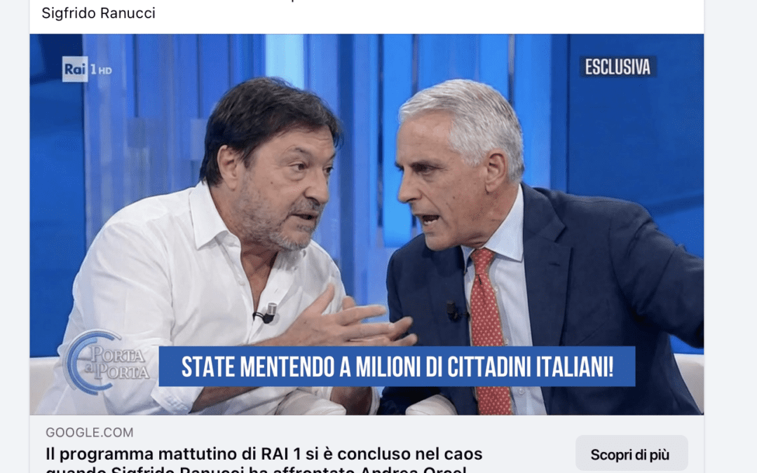 Ranucci sfida Orcel a Porta a Porta ripreso da Repubblica. È tutto falso