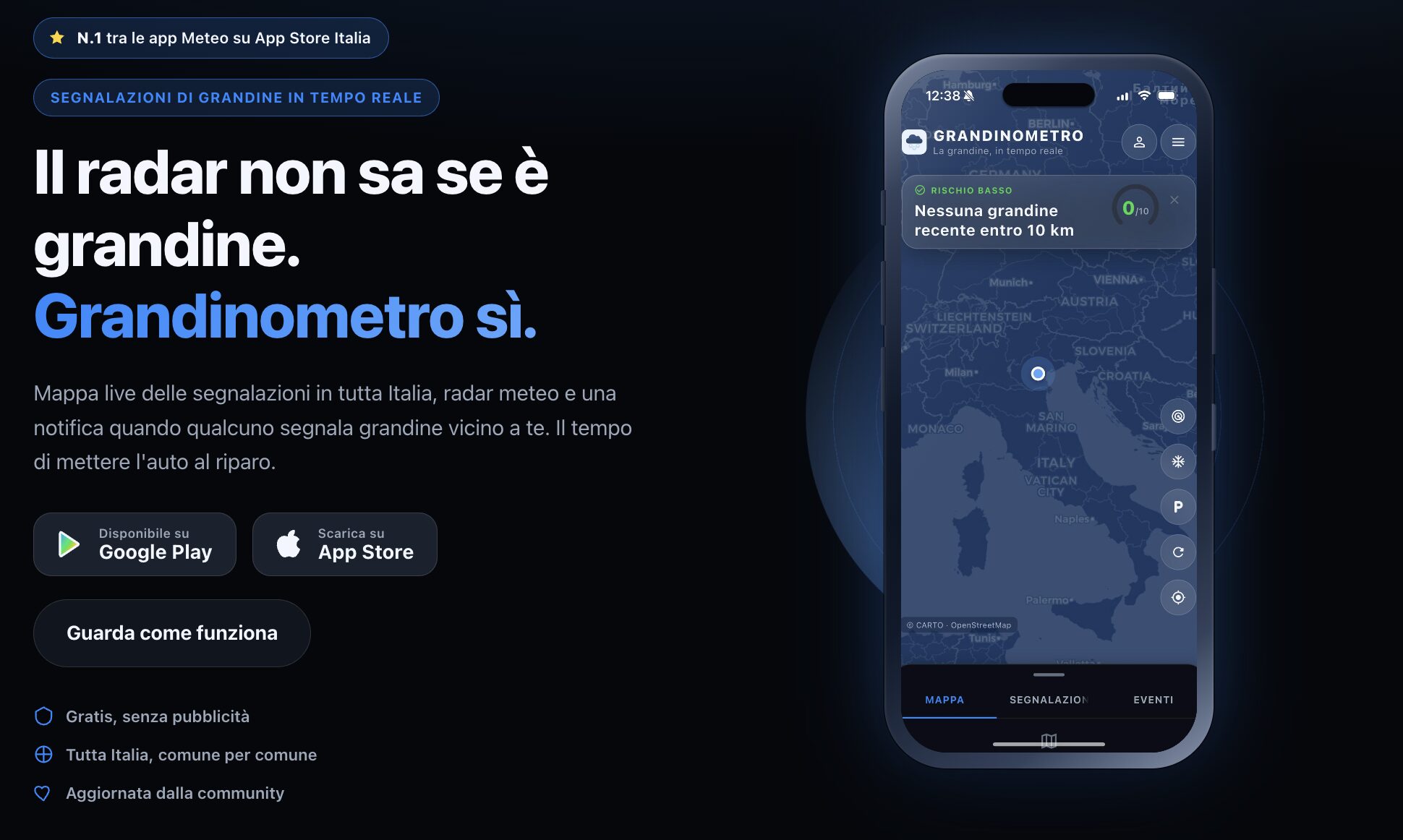 L'home page di grandinometro.it